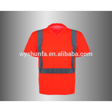 Camiseta de seguridad con cuello en V de alta visibilidad